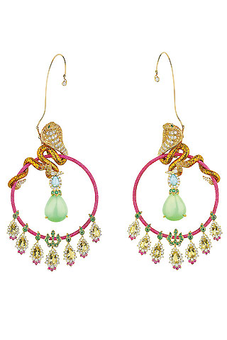 Dior Earrings on The Serpent At The Top Of These Bollywood Dior Earrings